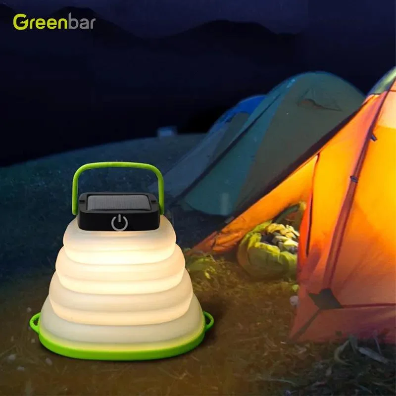 USB Rechargeable Portable Camping Lantern Foldable Solar Tent Lamp