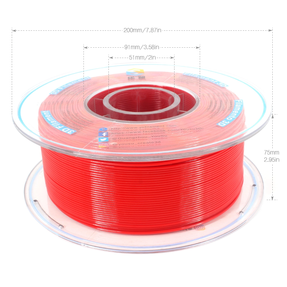 3D Printers PETG Filament 1.75mm 2.85mm UV Light 3D Printing Materials Specially for Outdoors for 3D Printers Fills Red 1kg