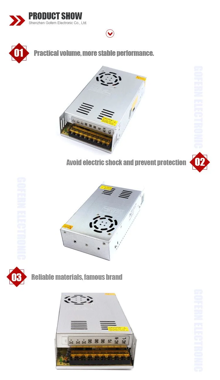 300W LED Transformer AC110/220V Input to DC 5V LED Lights Used DC 300W Switching Power Supply 60A for Liquid Crystal Display